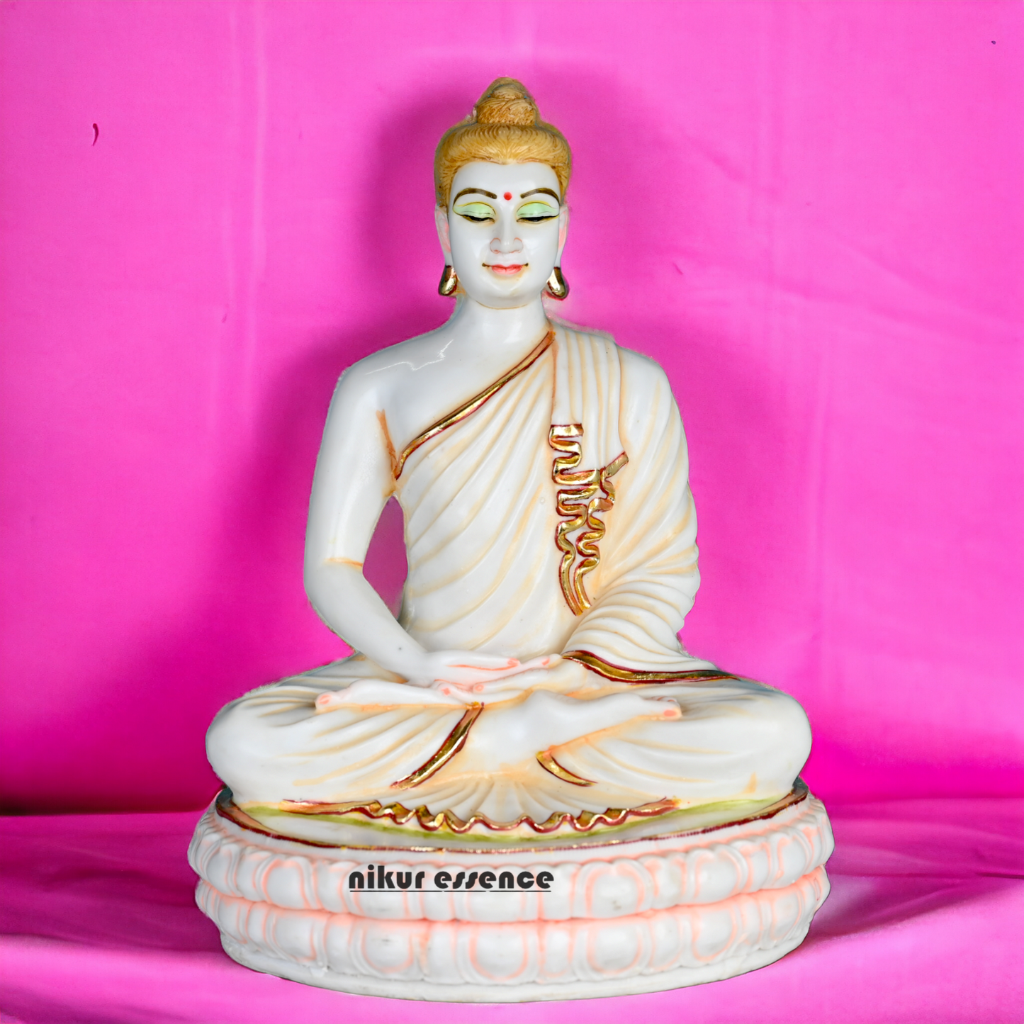 Buy Serene Cultured Marble Buddha Statue - Handcrafted Buddhist Figurine for Meditation fo home Nikuressence