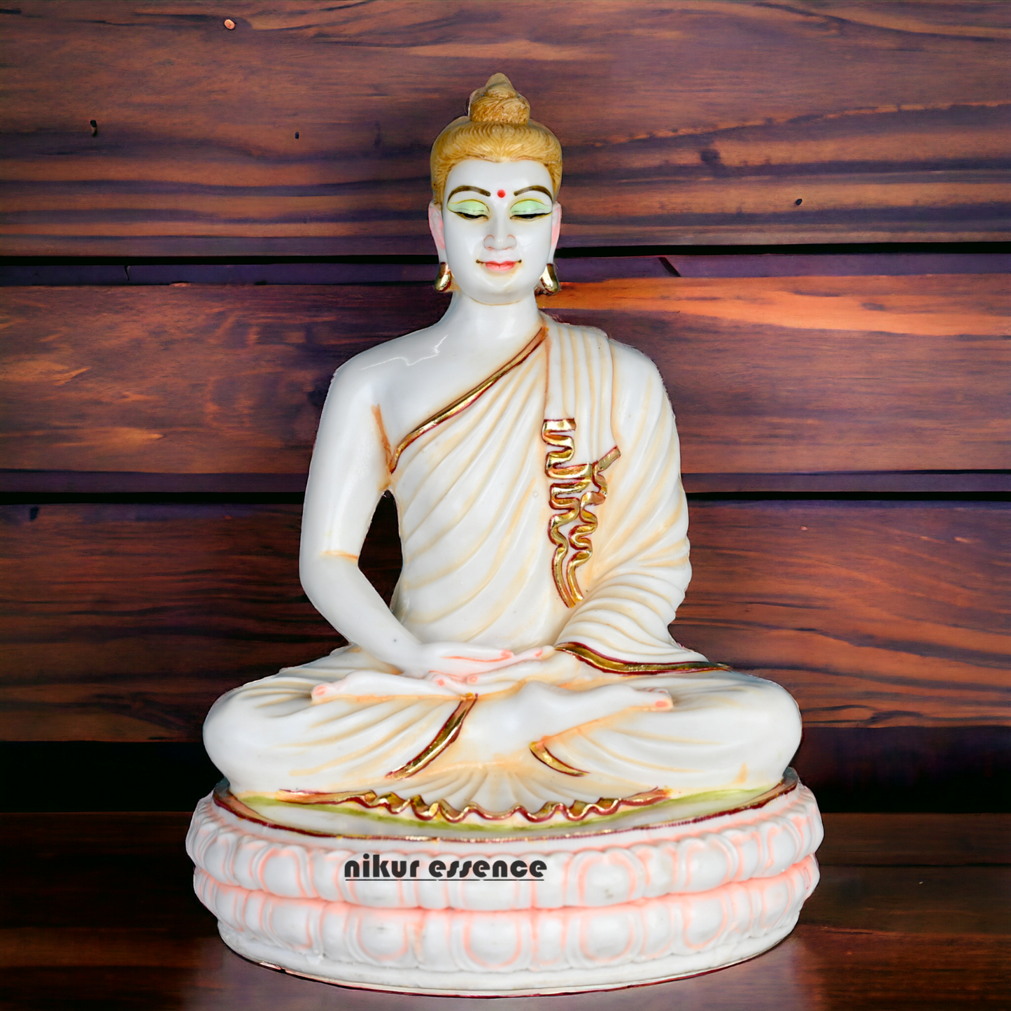 Buy Serene Cultured Marble Buddha Statue - Handcrafted Buddhist Figurine for Meditation fo home Nikuressence