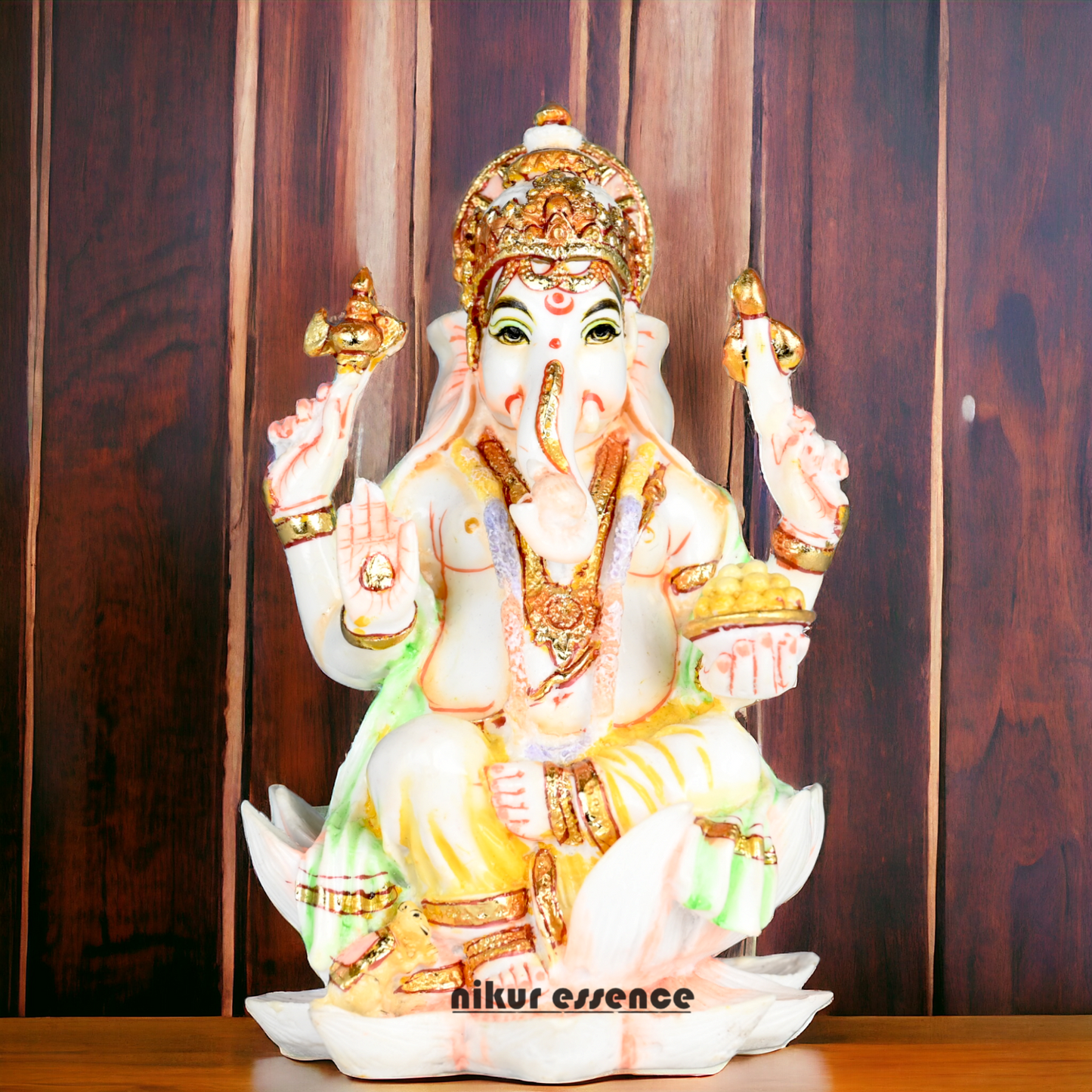Purchase Exquisite Handcrafted Cultured Marble Ganesh Statue Online - Divine Lord Ganesha Idol Nikuressence