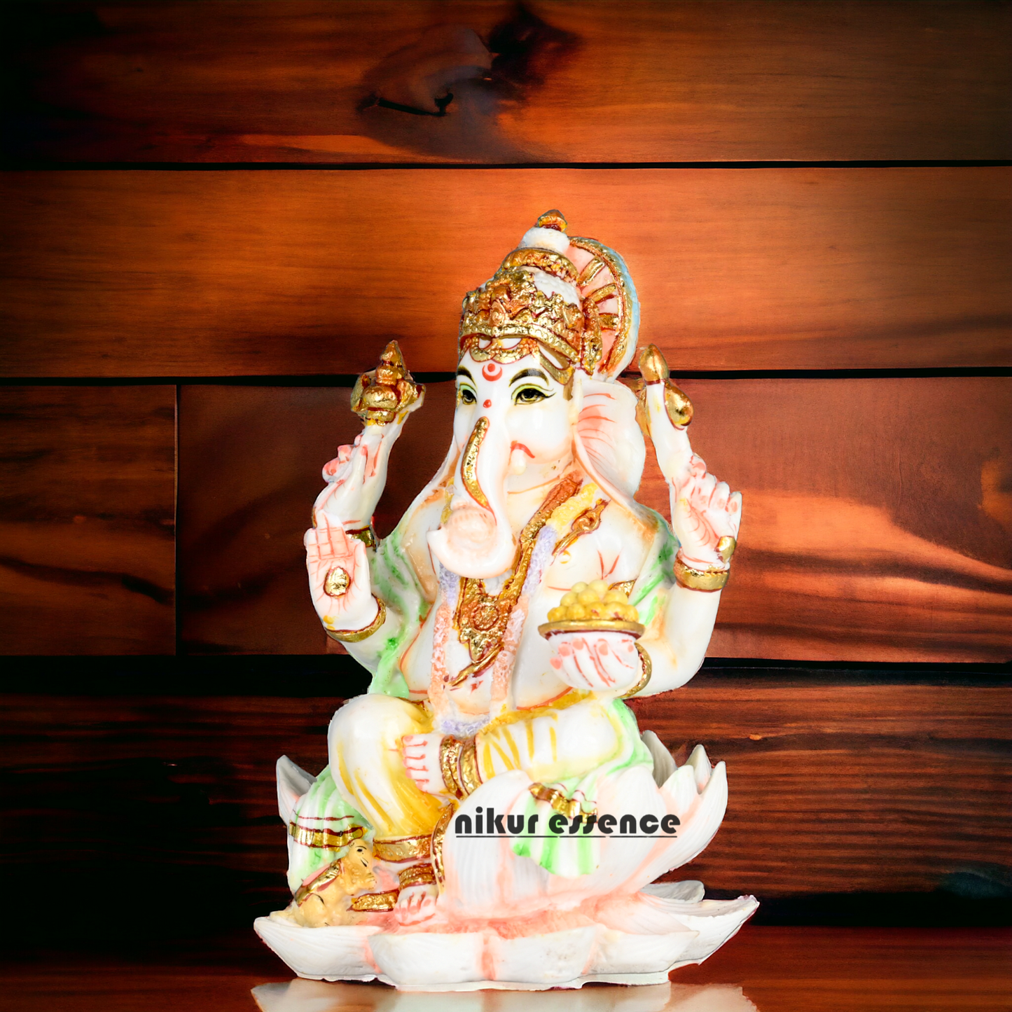 Purchase Exquisite Handcrafted Cultured Marble Ganesh Statue Online - Divine Lord Ganesha Idol Nikuressence