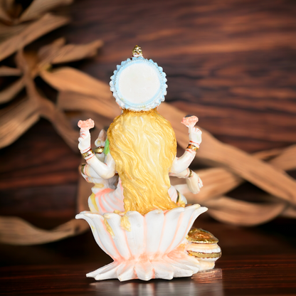 Buy Exquisite Handcrafted White Cultured Marble Goddess Laxmi Statue - Hindu Mythology Inspired Art Nikuressence