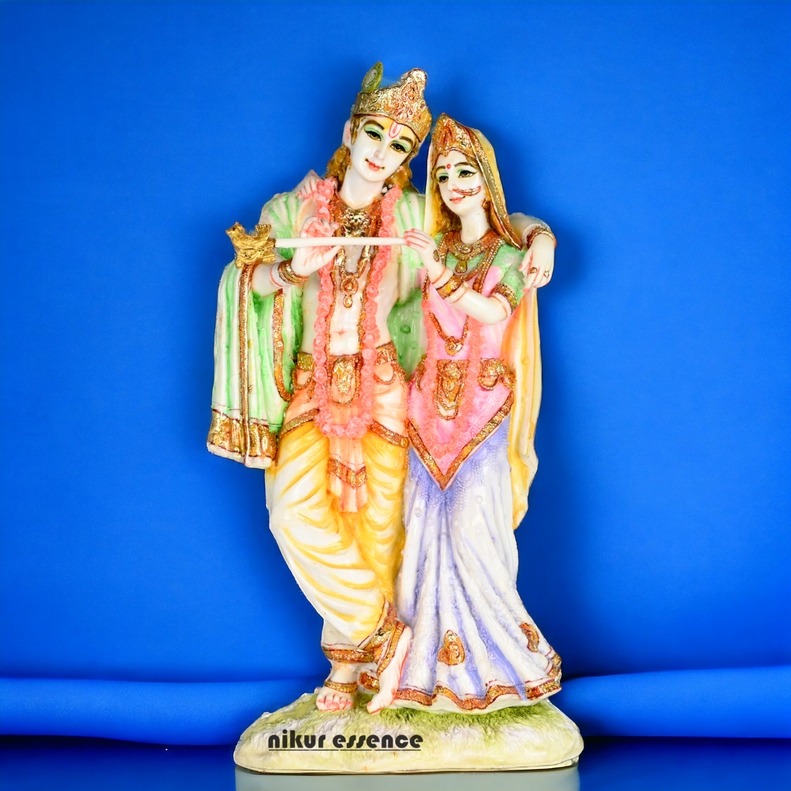 Buy White Cultured Marble Radha Krishna Statue | Marble Radha Krishna Statue -11 inch Nikuressence