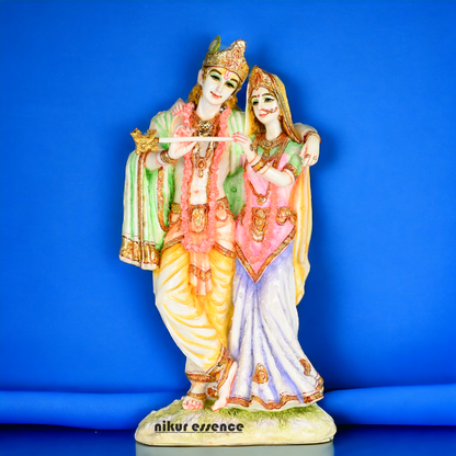 Buy White Cultured Marble Radha Krishna Statue | Marble Radha Krishna Statue -11 inch Nikuressence