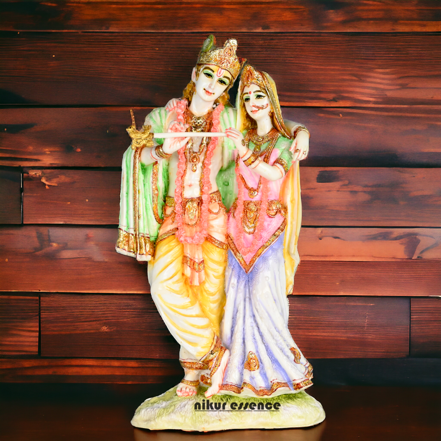 Buy White Cultured Marble Radha Krishna Statue | Marble Radha Krishna Statue -11 inch Nikuressence