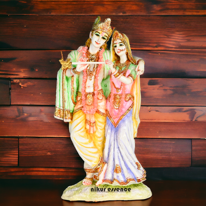 Buy White Cultured Marble Radha Krishna Statue | Marble Radha Krishna Statue -11 inch Nikuressence
