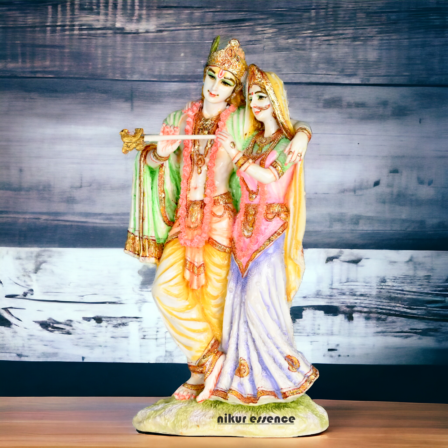 Buy White Cultured Marble Radha Krishna Statue | Marble Radha Krishna Statue -11 inch Nikuressence