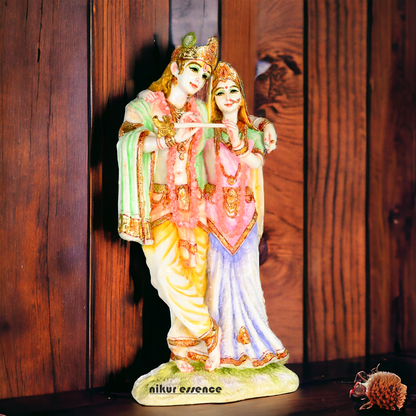 Buy White Cultured Marble Radha Krishna Statue | Marble Radha Krishna Statue -11 inch Nikuressence