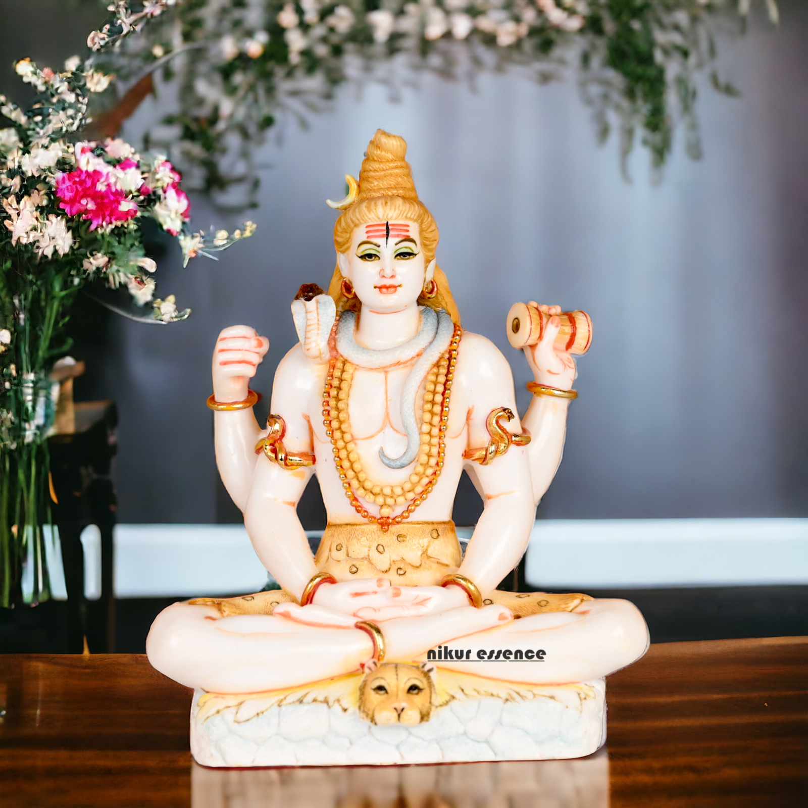 Buy Cultured Marble Shiva Statue - Handcrafted Hindu God Nikuressence