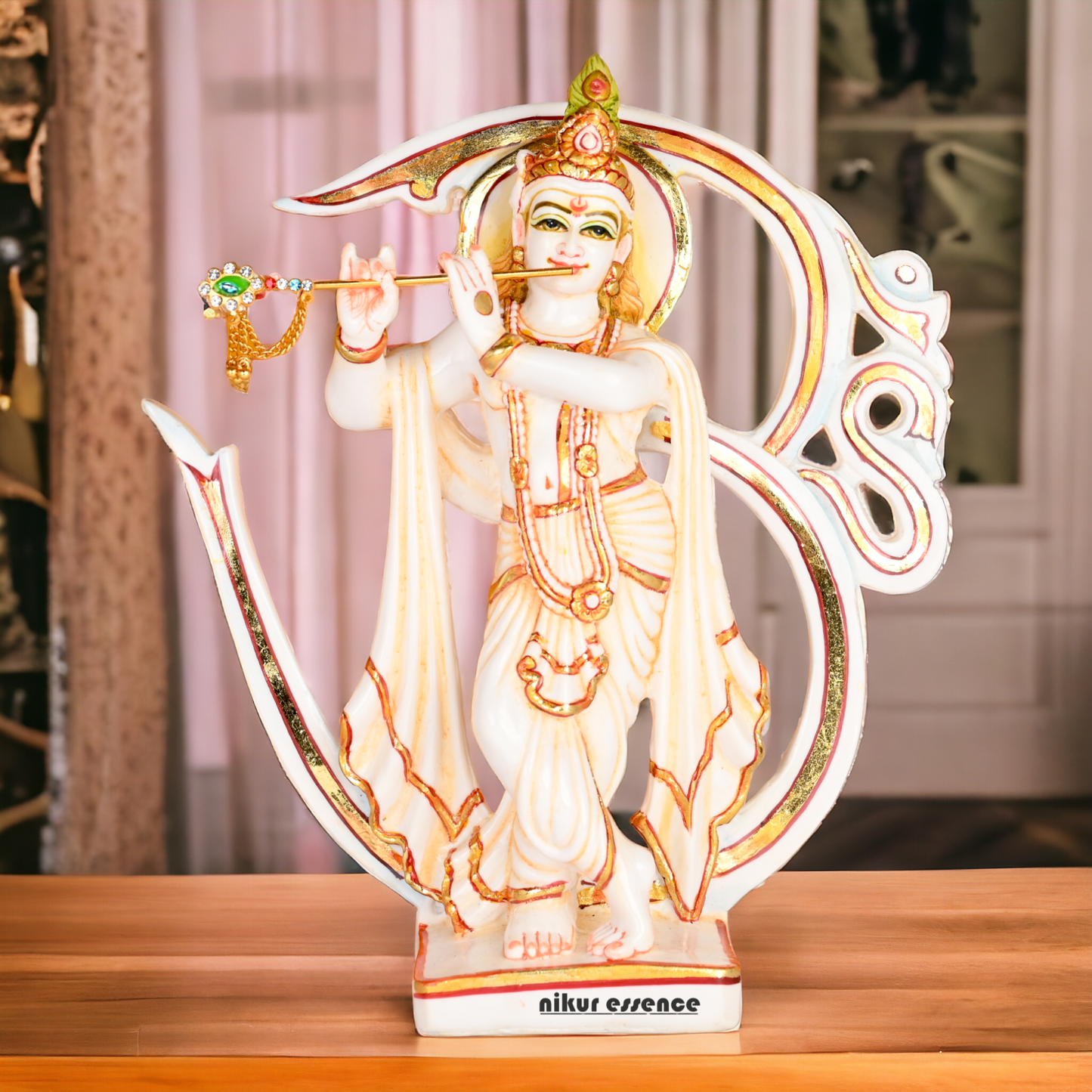 Buy Cultured Marble Om Krishna Statue -nikuressence Nikuressence