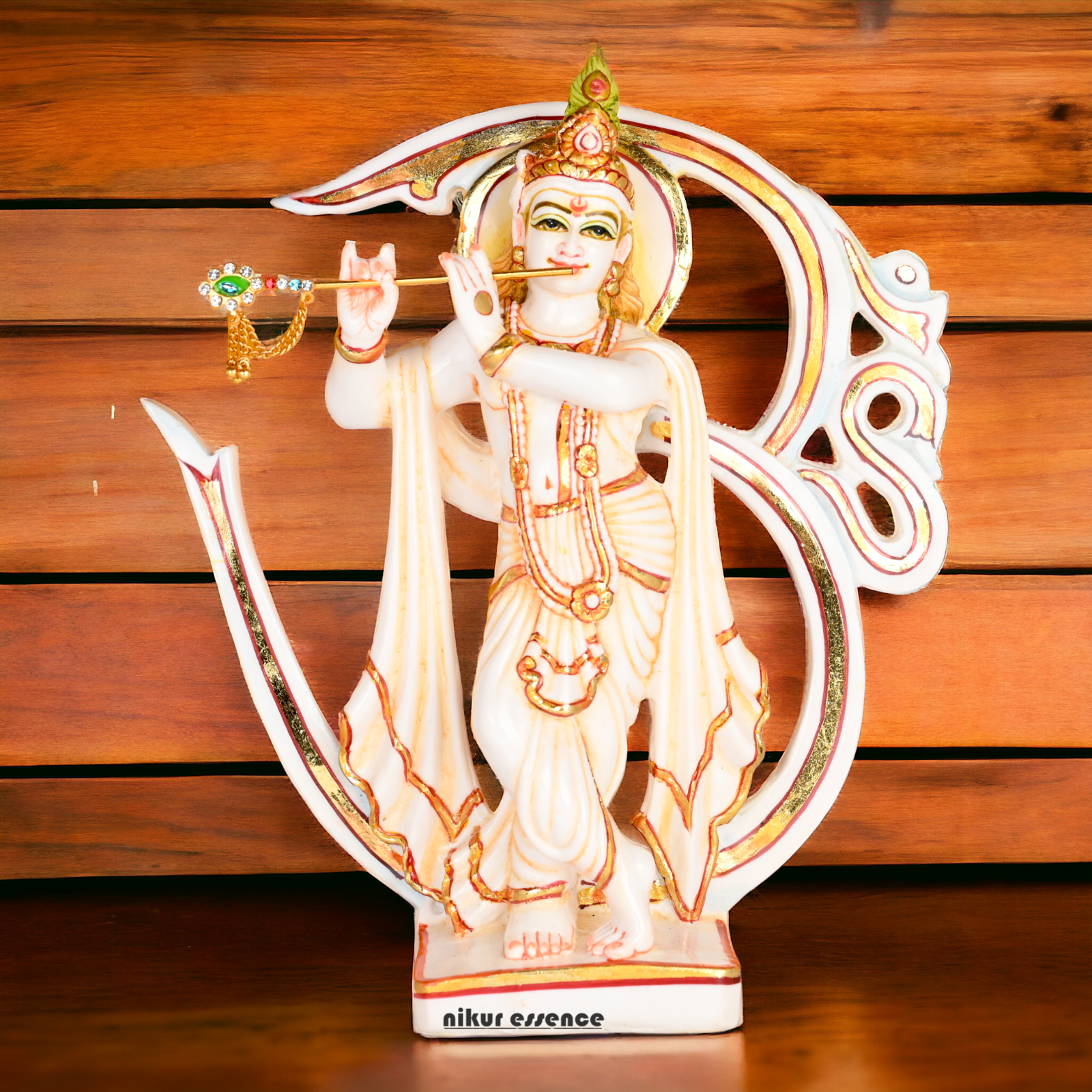 Buy Cultured Marble Om Krishna Statue -nikuressence Nikuressence