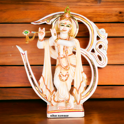 Buy Cultured Marble Om Krishna Statue -nikuressence Nikuressence
