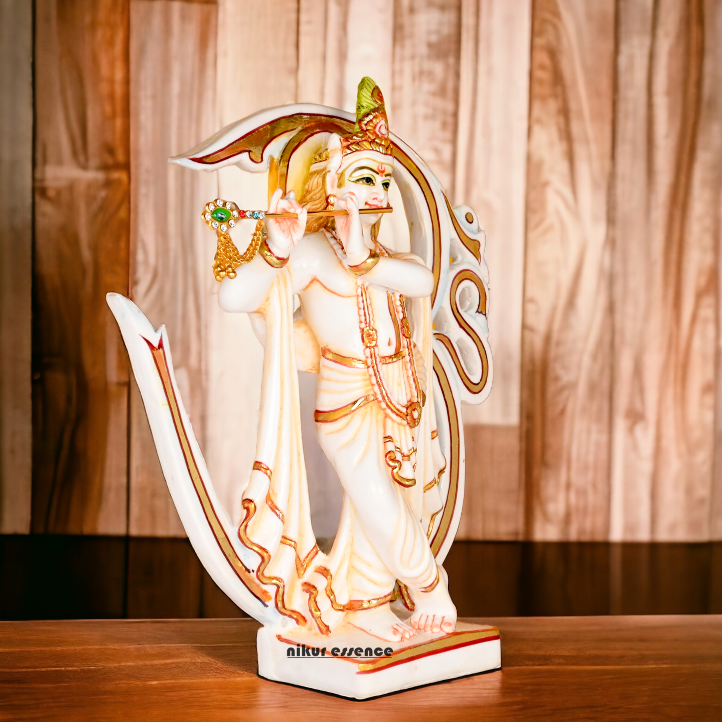 Buy Cultured Marble Om Krishna Statue -nikuressence Nikuressence