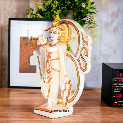 Buy Cultured Marble Om Krishna Statue -nikuressence Nikuressence