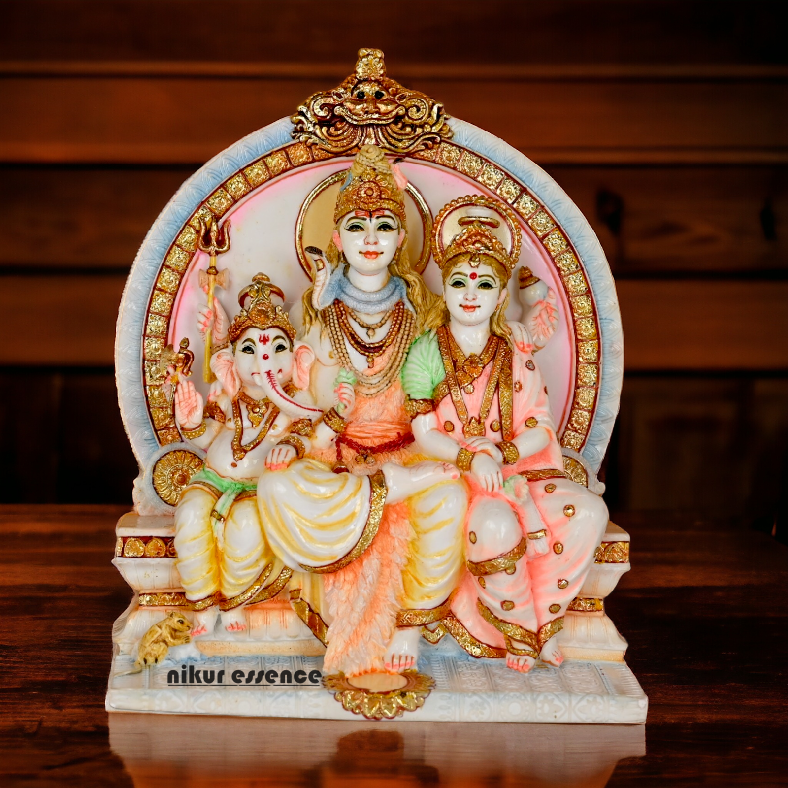 Buy Cultured Marble Shiva Family Statue online - Lord Shiva Nikuressence