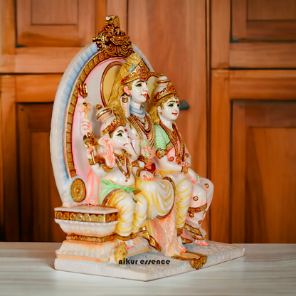 Buy Cultured Marble Shiva Family Statue online - Lord Shiva Nikuressence