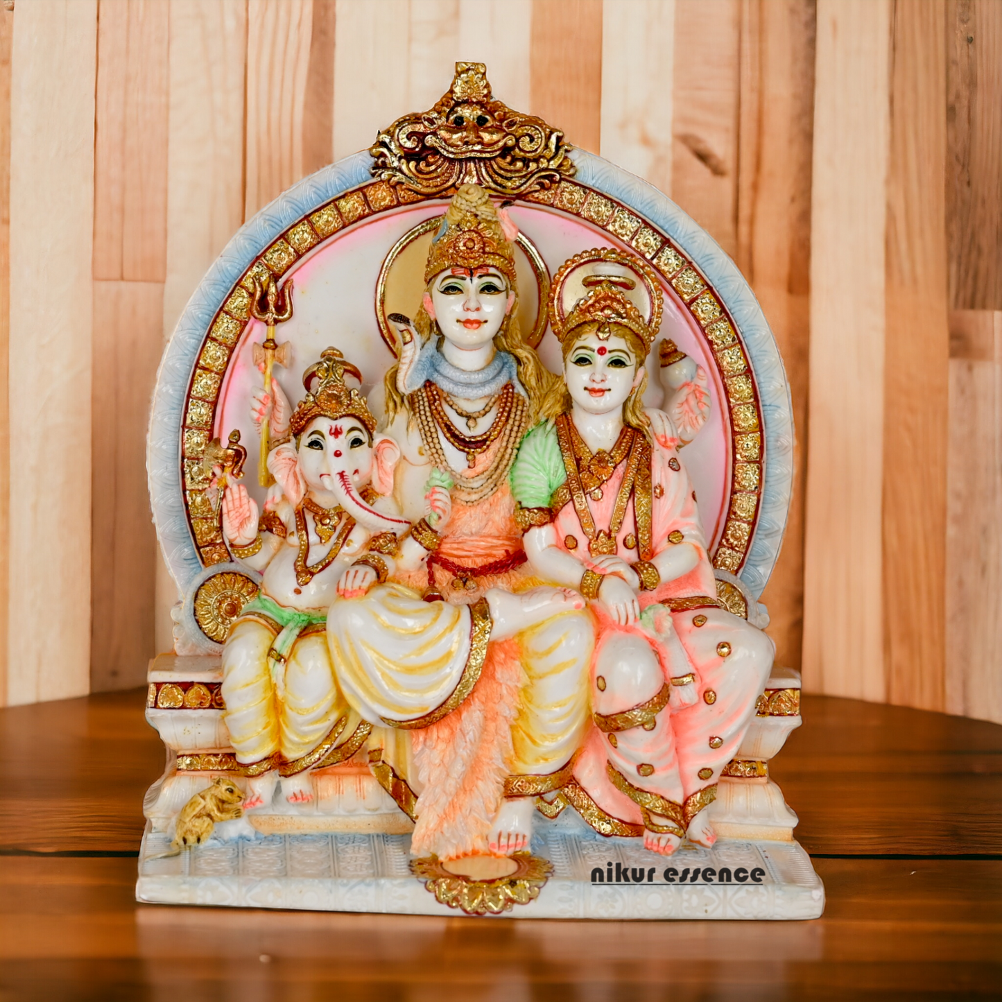 Buy Cultured Marble Shiva Family Statue online - Lord Shiva Nikuressence