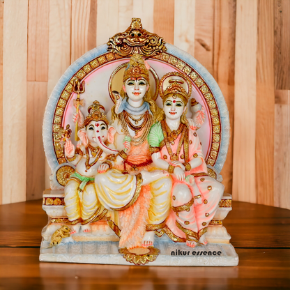 Buy Cultured Marble Shiva Family Statue online - Lord Shiva Nikuressence