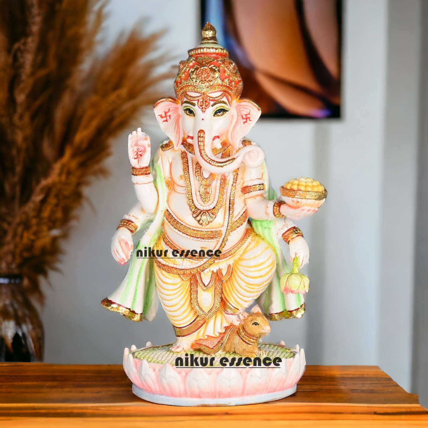 Buy Handcrafted Cultured Marble Ganesh Statue - Lord Ganesha Idol Nikuressence
