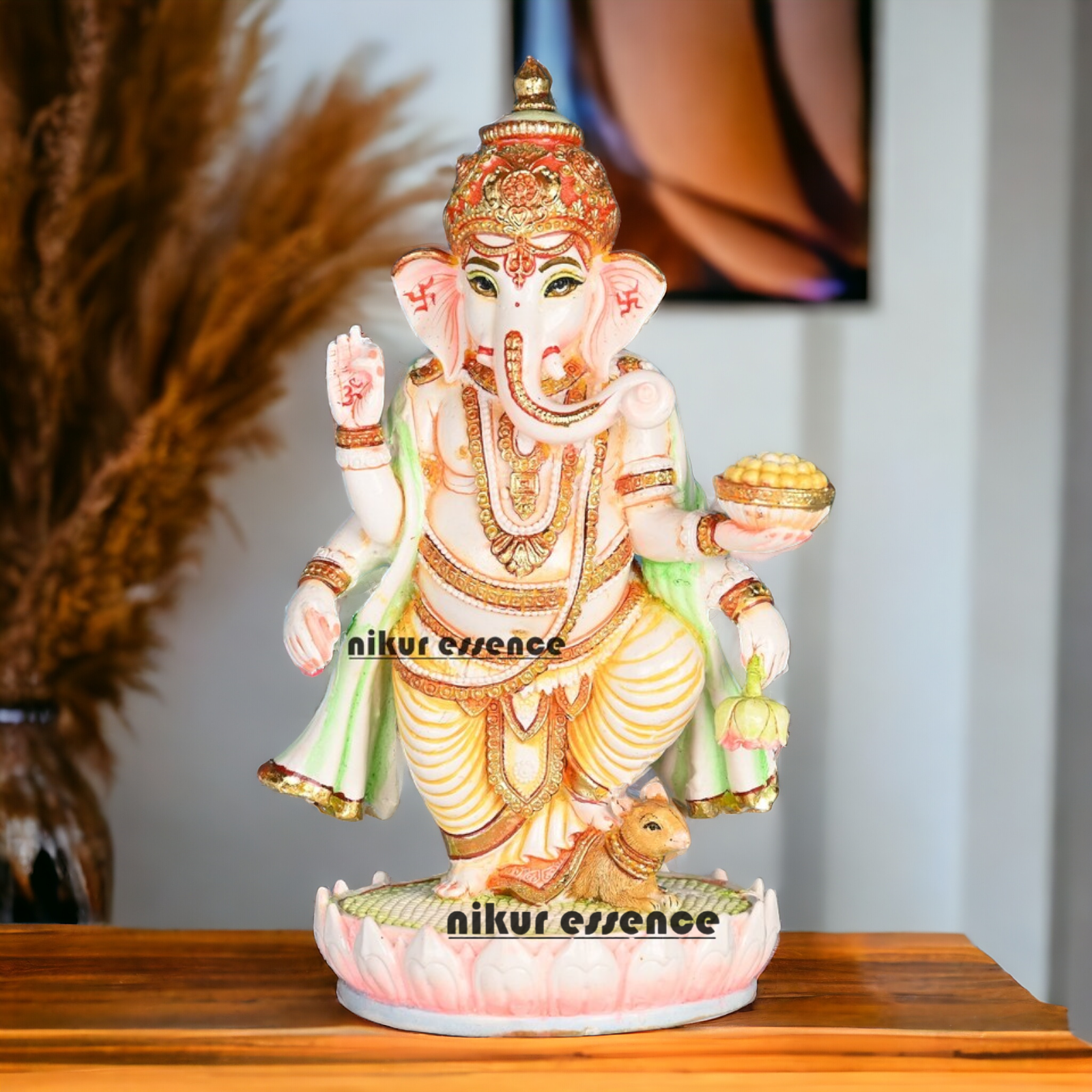 Buy Handcrafted Cultured Marble Ganesh Statue - Lord Ganesha Idol Nikuressence