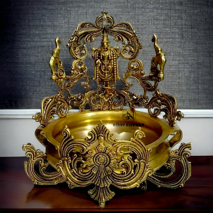 Antique Brass Balaji Urli - 17 inches Nikuressence