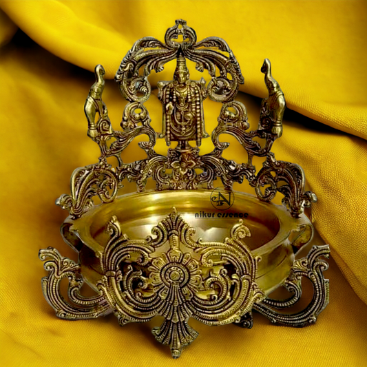 Antique Brass Balaji Urli - 17 inches Nikuressence