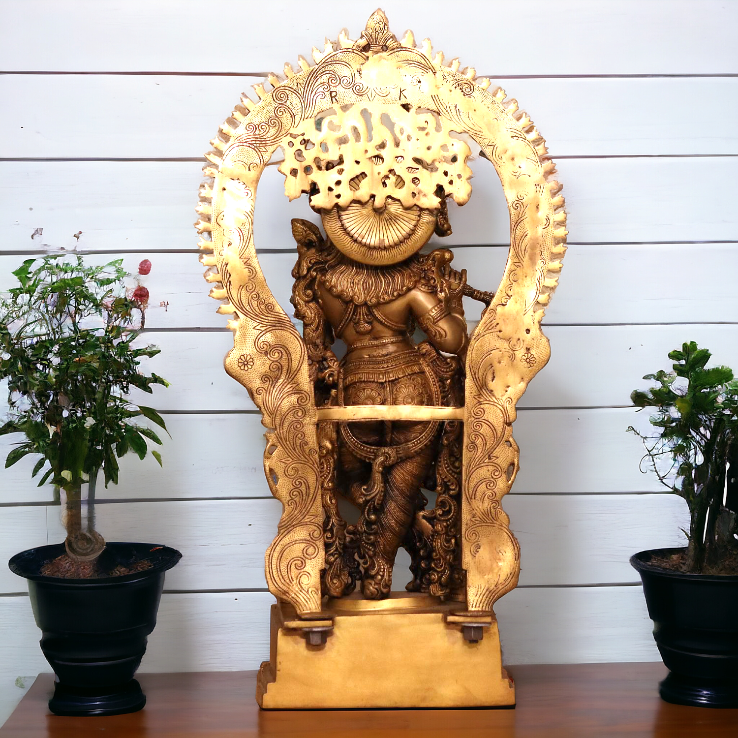 Buy Antique Brass Krishna Standing Big Idol - 32 inches Nikuressence