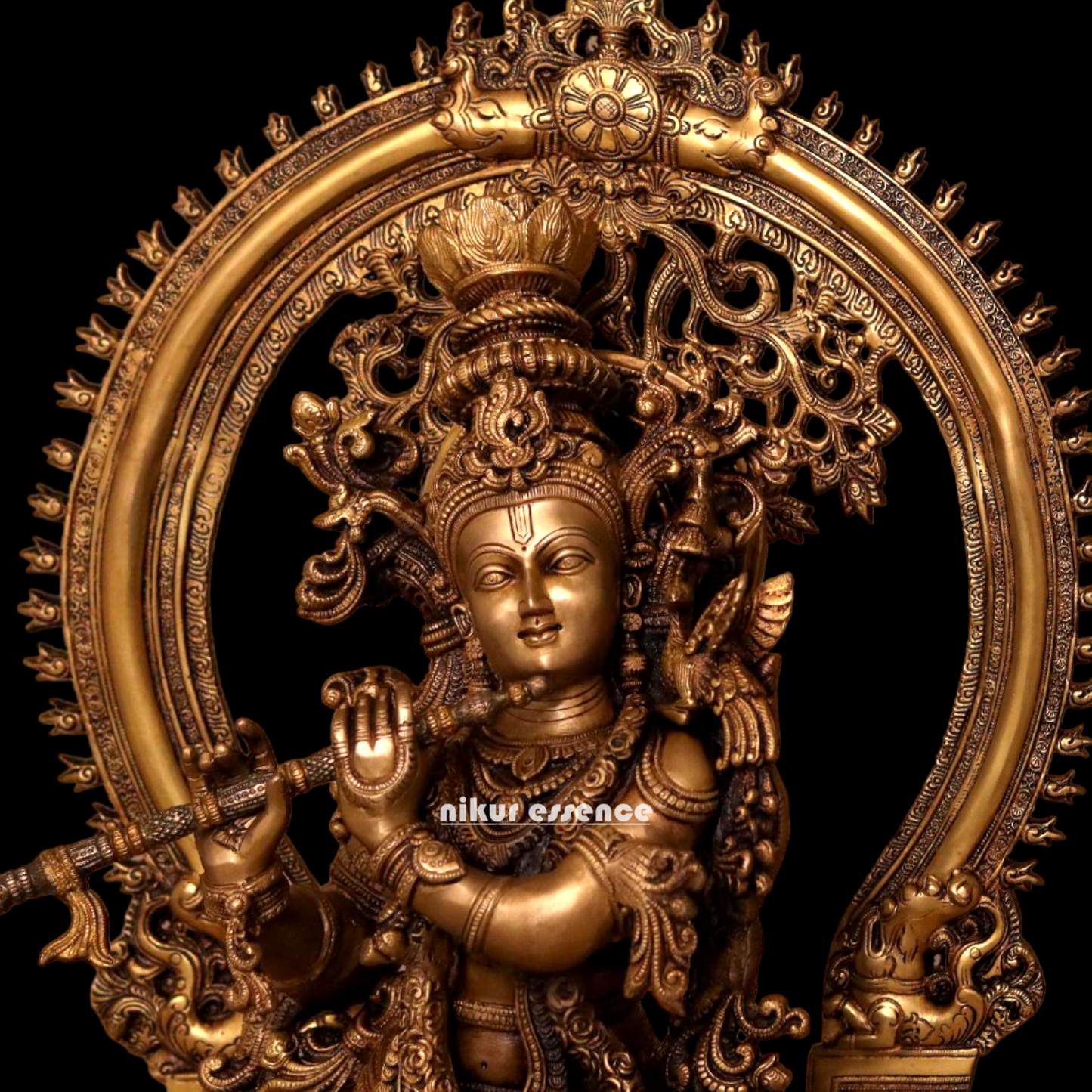 Buy Antique Brass Krishna Standing Big Idol - 32 inches Nikuressence