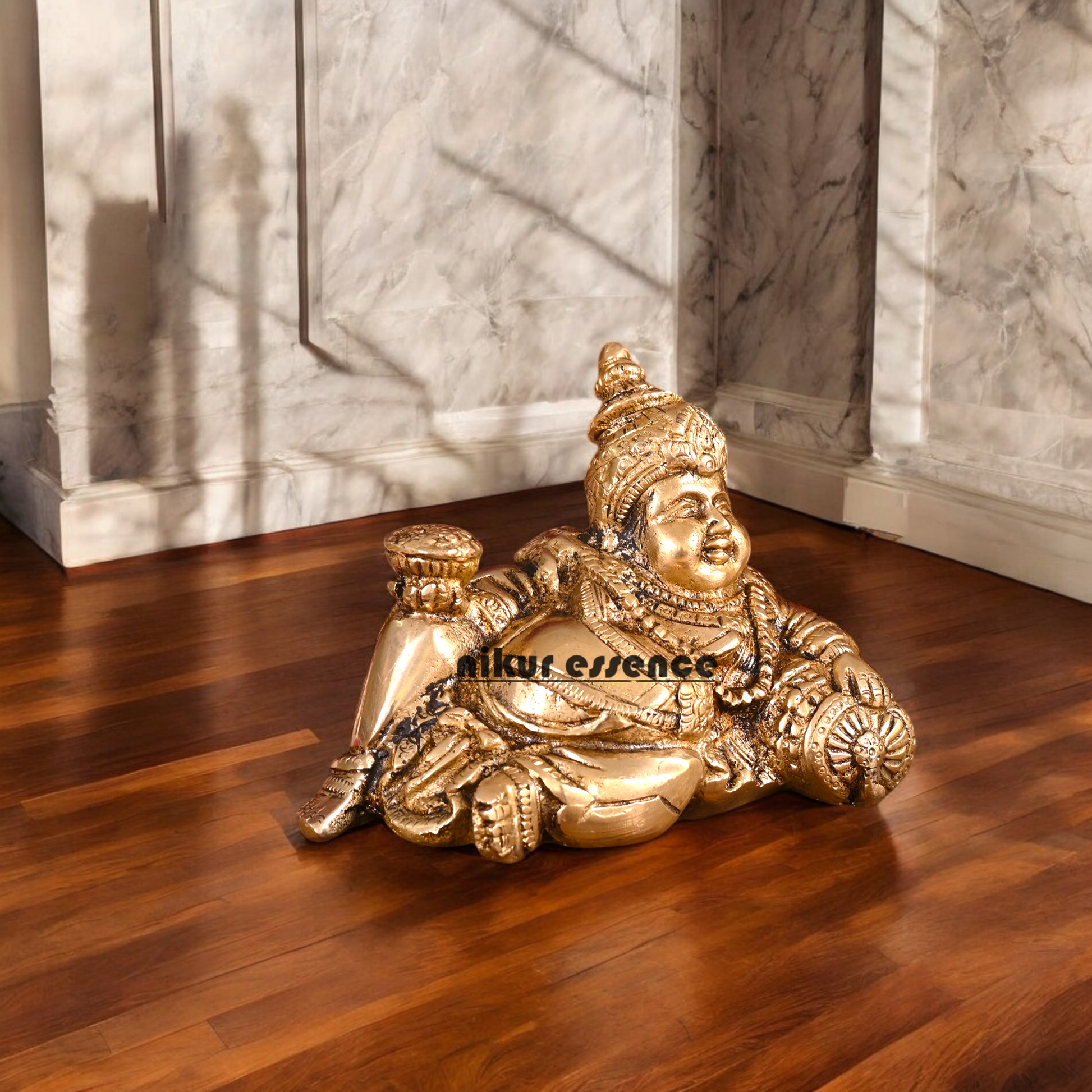 Antique Brass kubera maharaj Idol - 5.5 inches Nikuressence