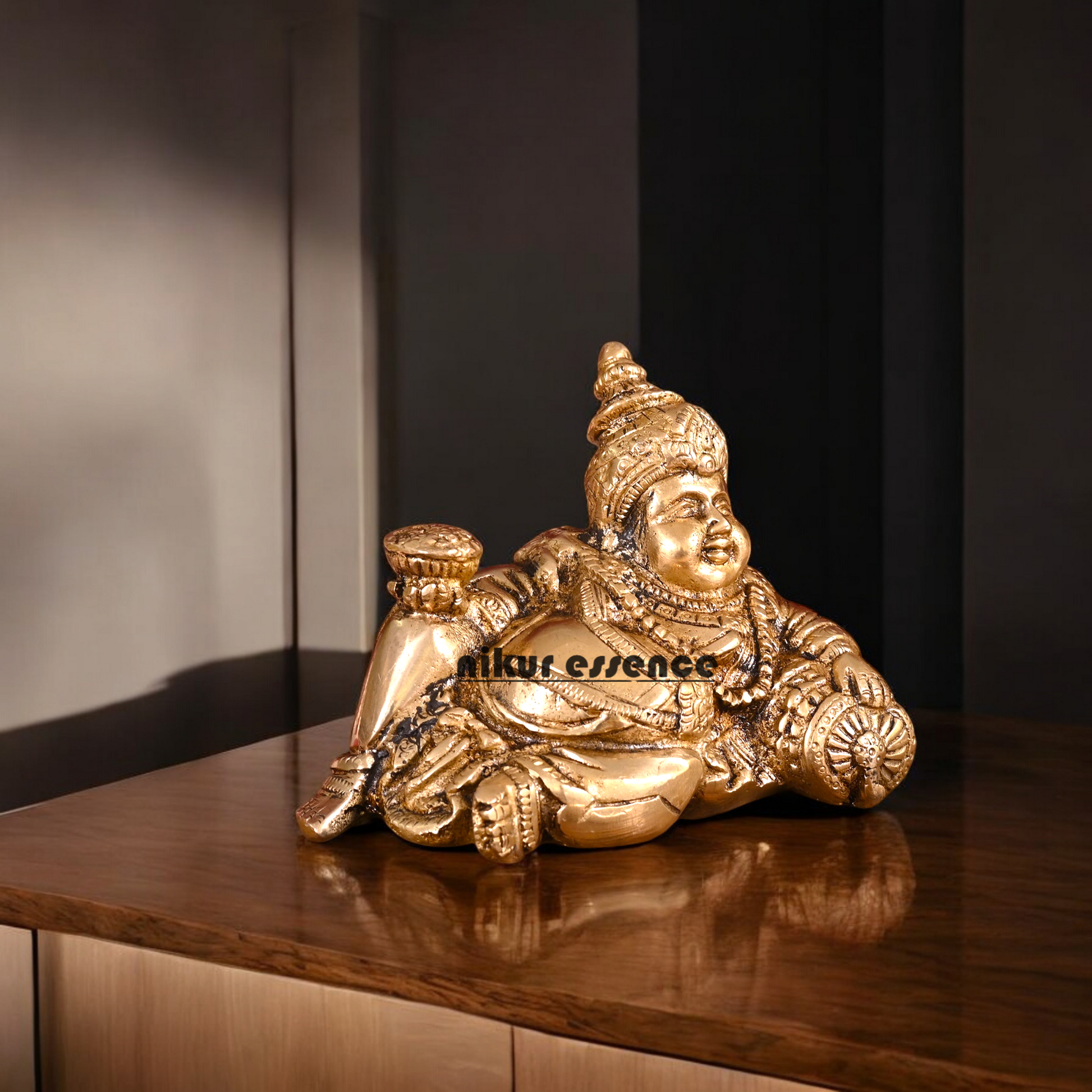 Antique Brass kubera maharaj Idol - 5.5 inches Nikuressence
