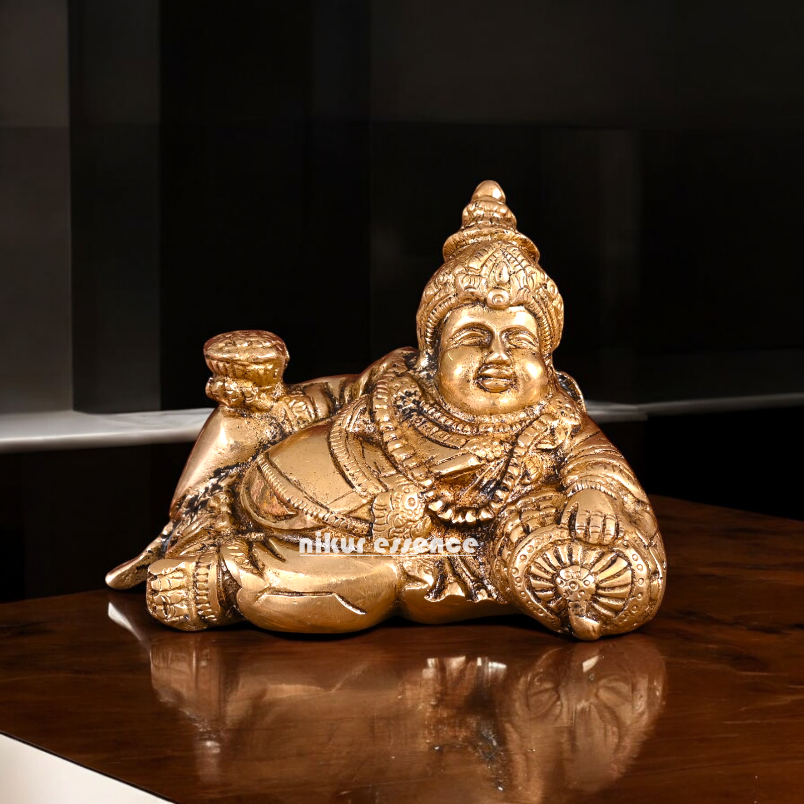 Antique Brass kubera maharaj Idol - 5.5 inches Nikuressence