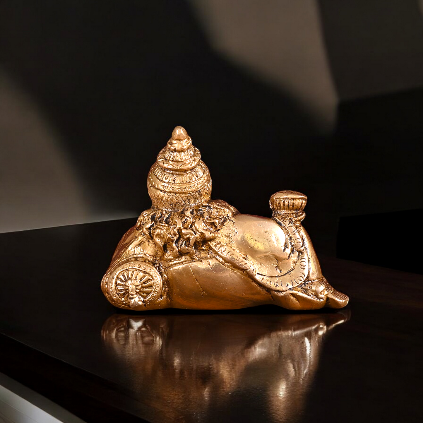 Antique Brass kubera maharaj Idol - 5.5 inches Nikuressence