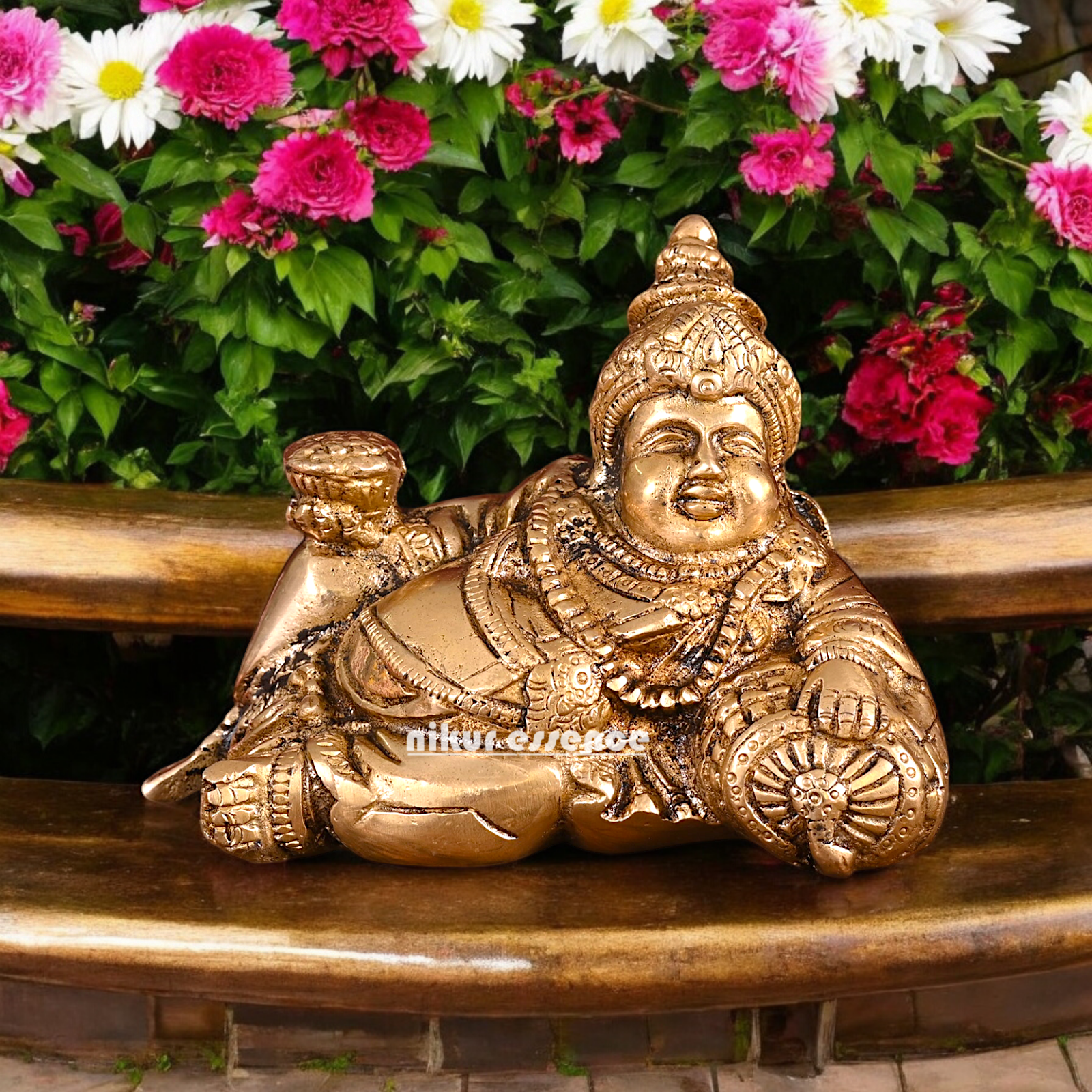Antique Brass kubera maharaj Idol - 5.5 inches Nikuressence