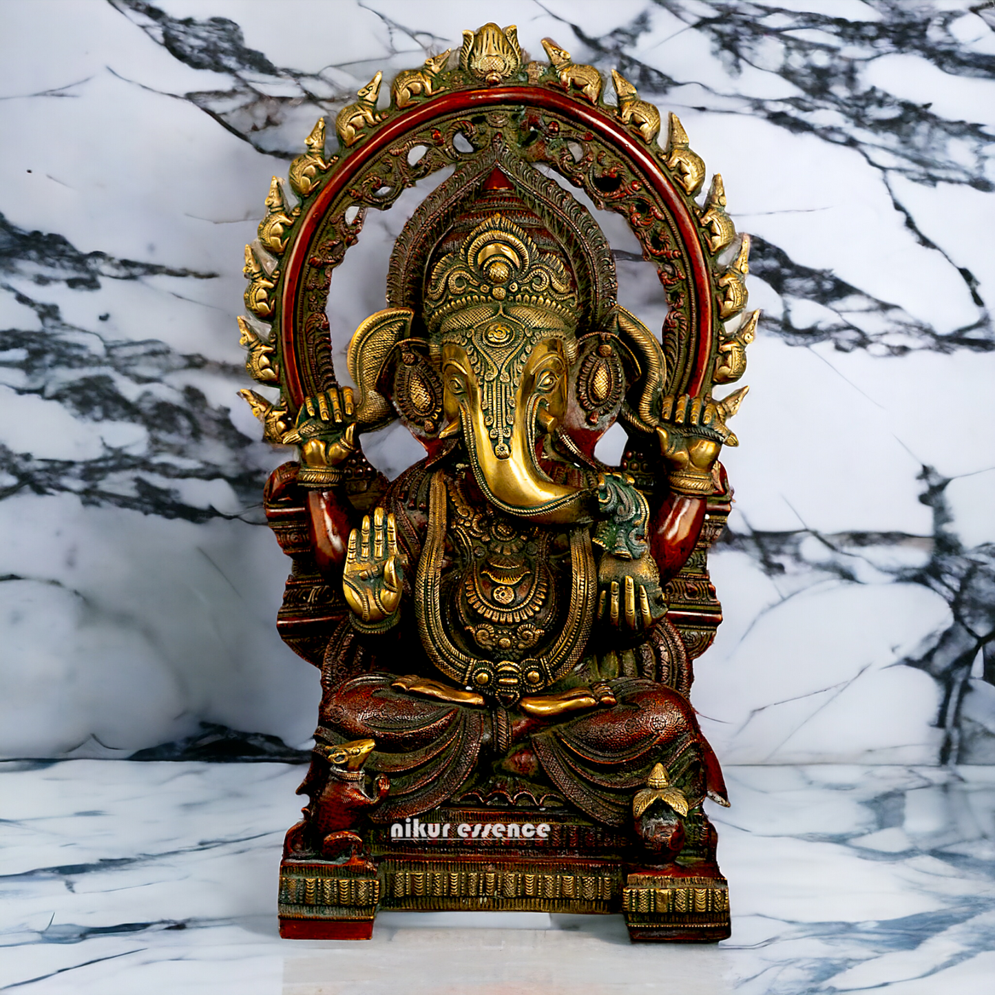 Brass Ganesha Elephant God statue - 21 inches Nikuressence