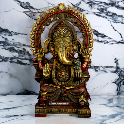 Brass Ganesha Elephant God statue - 21 inches Nikuressence