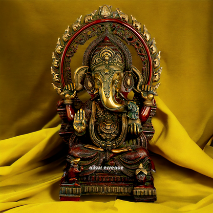 Brass Ganesha Elephant God statue - 21 inches Nikuressence