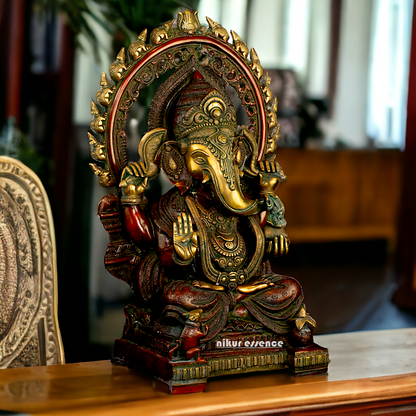 Brass Ganesha Elephant God statue - 21 inches Nikuressence
