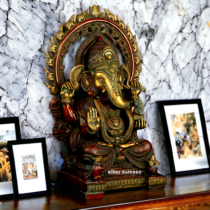 Brass Ganesha Elephant God statue - 21 inches Nikuressence