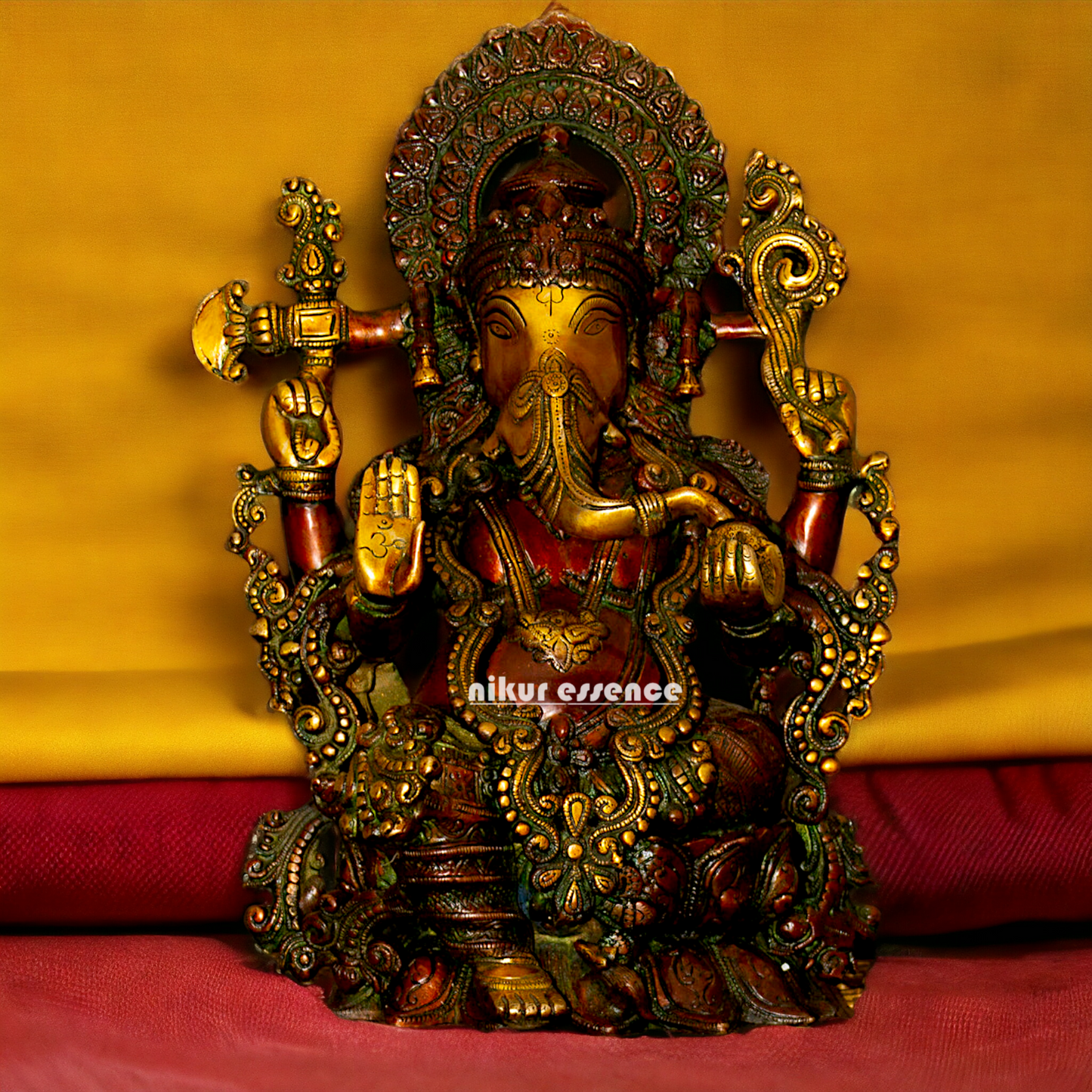 Lord Ganesh Vinayaka Blessing Brass statue - 15.5 inch Nikuressence