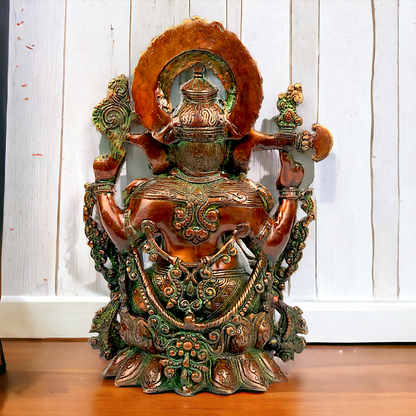 Lord Ganesh Vinayaka Blessing Brass statue - 15.5 inch Nikuressence