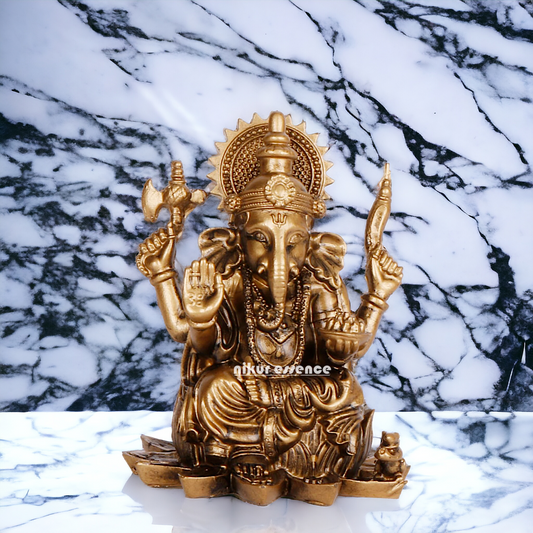 Lord Vinayaka Ganpati Brass idol - 3.75 inches Nikuressence
