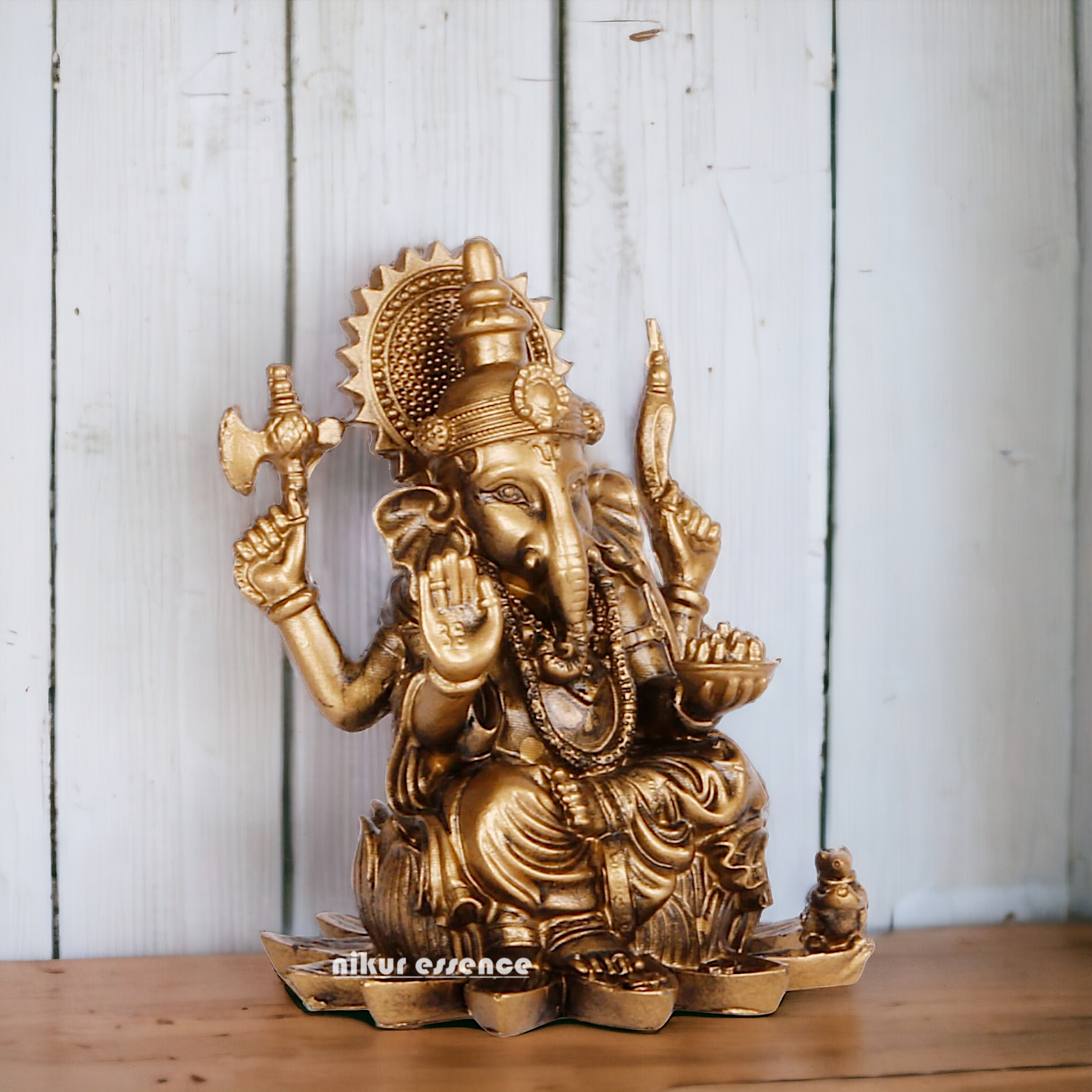 Lord Vinayaka Ganpati Brass idol - 3.75 inches Nikuressence
