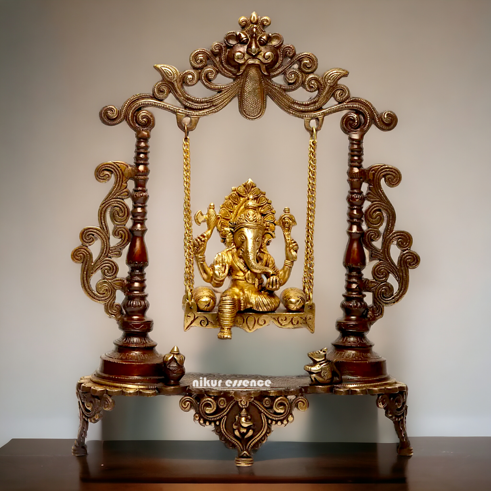 Lord Ganesha Swinging Jhula brass idol - 19 inches Nikuressence
