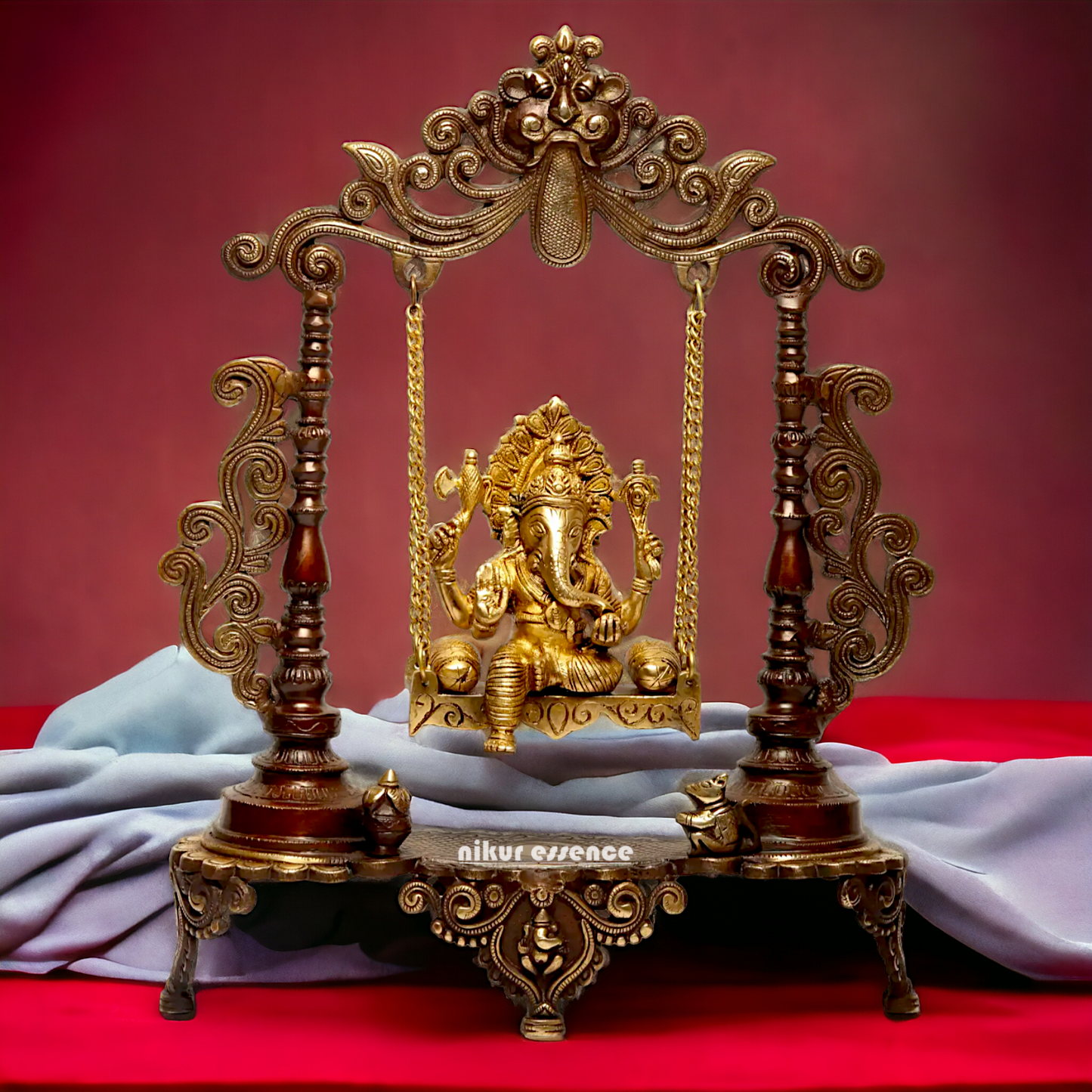Lord Ganesha Swinging Jhula brass idol - 19 inches Nikuressence