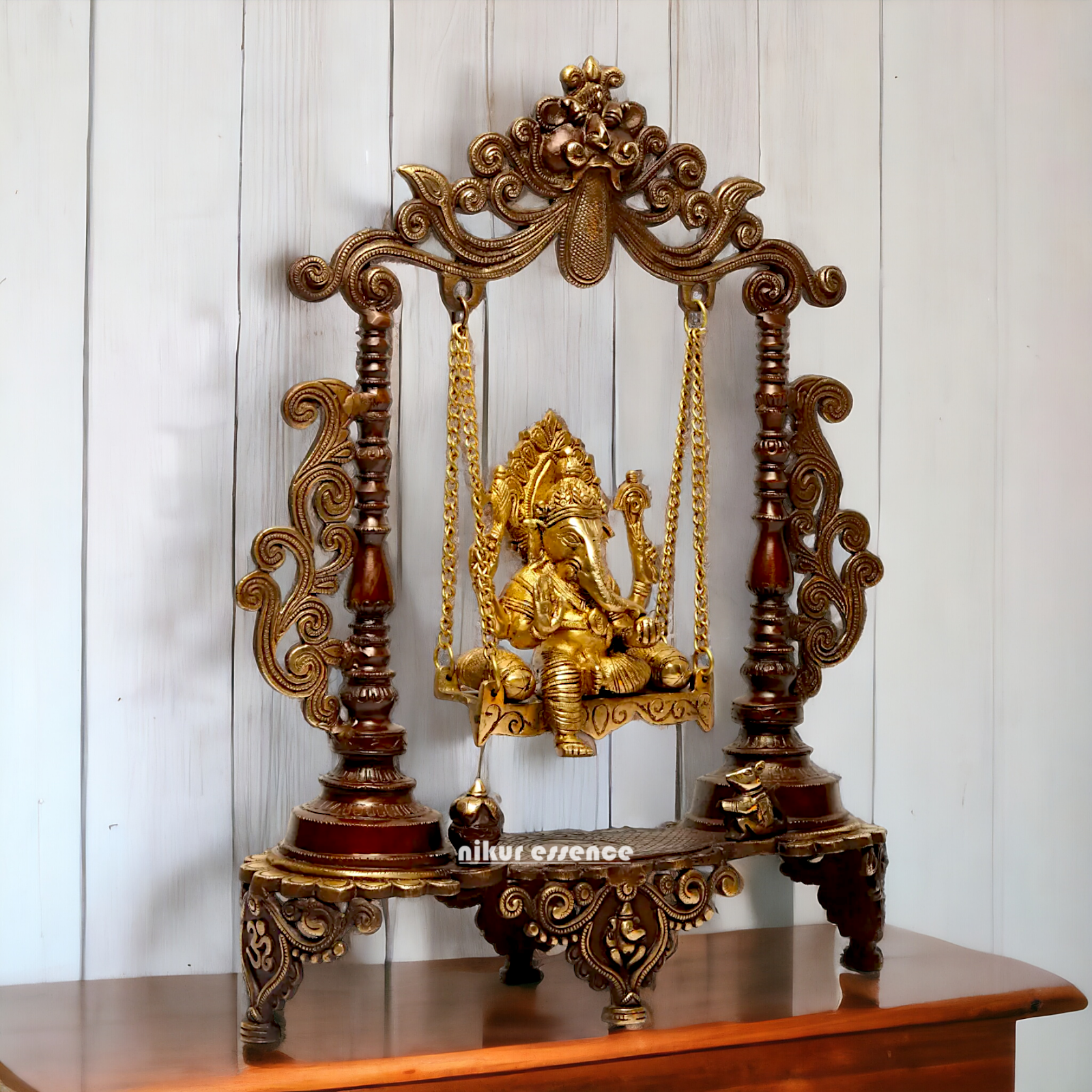 Lord Ganesha Swinging Jhula brass idol - 19 inches Nikuressence