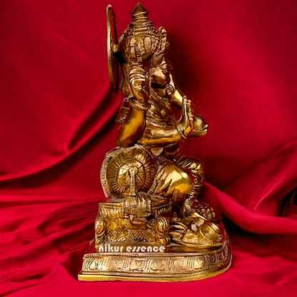 Shop Ganesha Ganpati Sitting with laddoo thali Solid Brass statue - 13 inches Nikuressence
