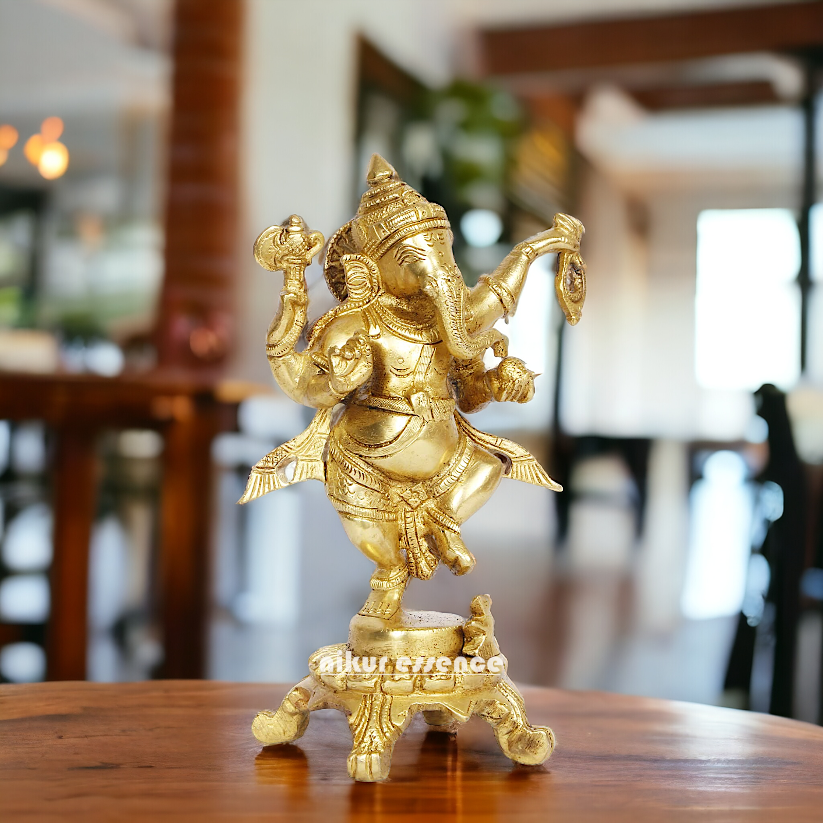 Buy Ganesha Vinayaka Dancing Solid Brass idol - 8 inches Nikuressence