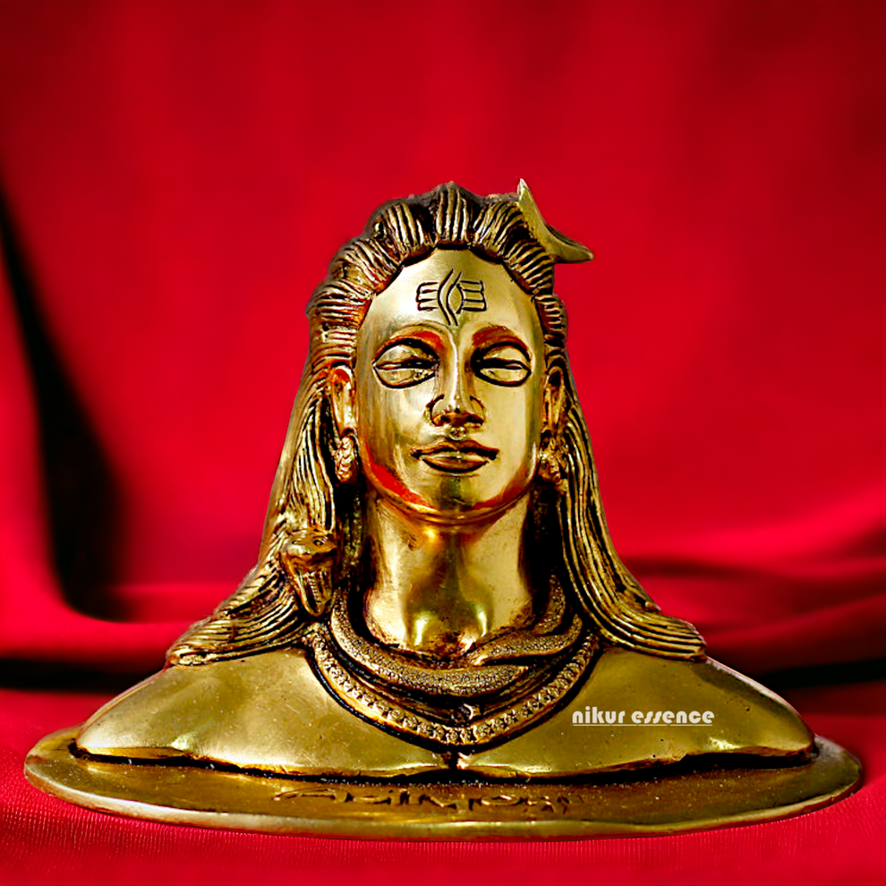 Adiyogi Shiva Solid Brass idol - 6 inches Nikuressence