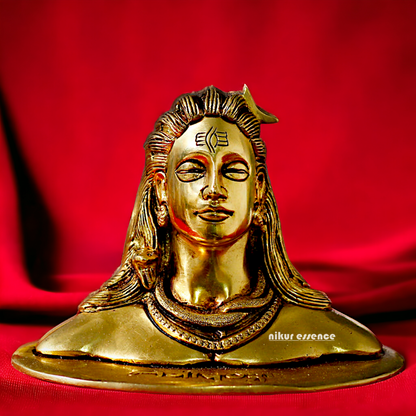 Adiyogi Shiva Solid Brass idol - 6 inches Nikuressence