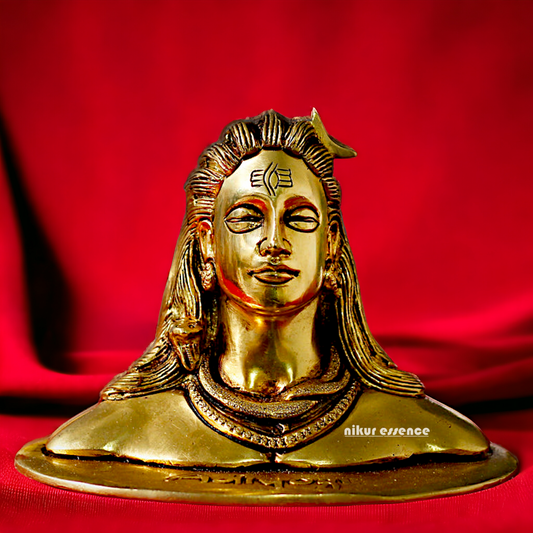 Adiyogi Shiva Solid Brass idol - 6 inches Nikuressence