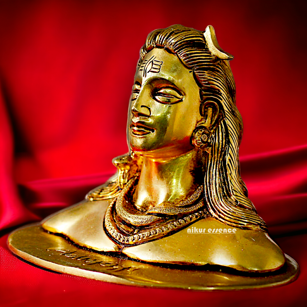 Adiyogi Shiva Solid Brass idol - 6 inches Nikuressence